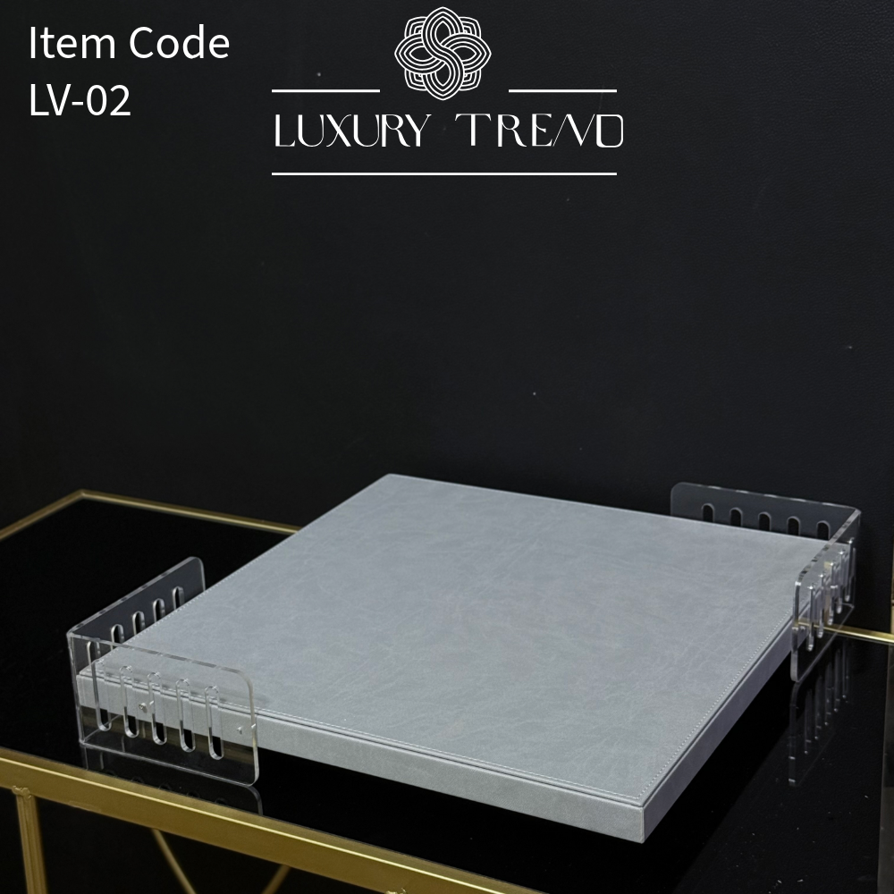 صينية ضيافة جلد مع اكرلك شكل مربع