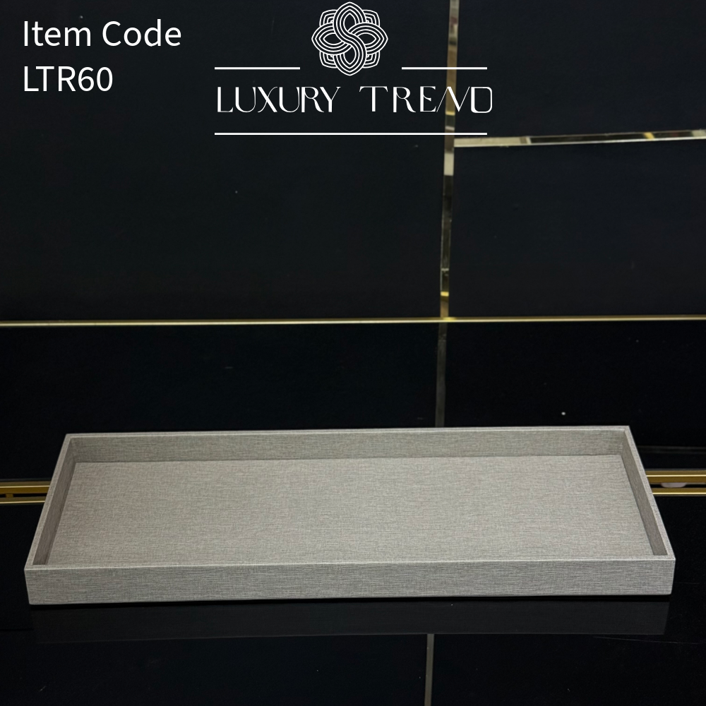 صينية تقديم جلد شكل مستطيل