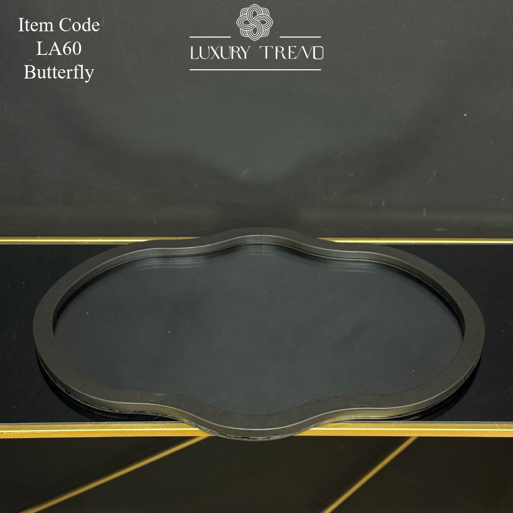 صينية اكرلك مع إطار خشب مغلف جلد