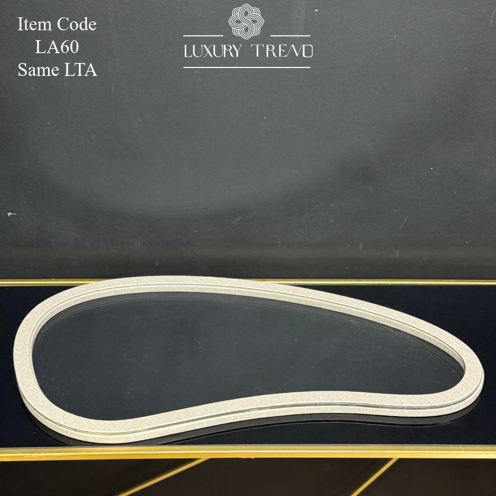 صينية اكرلك مع إطار خشب مغلف جلد