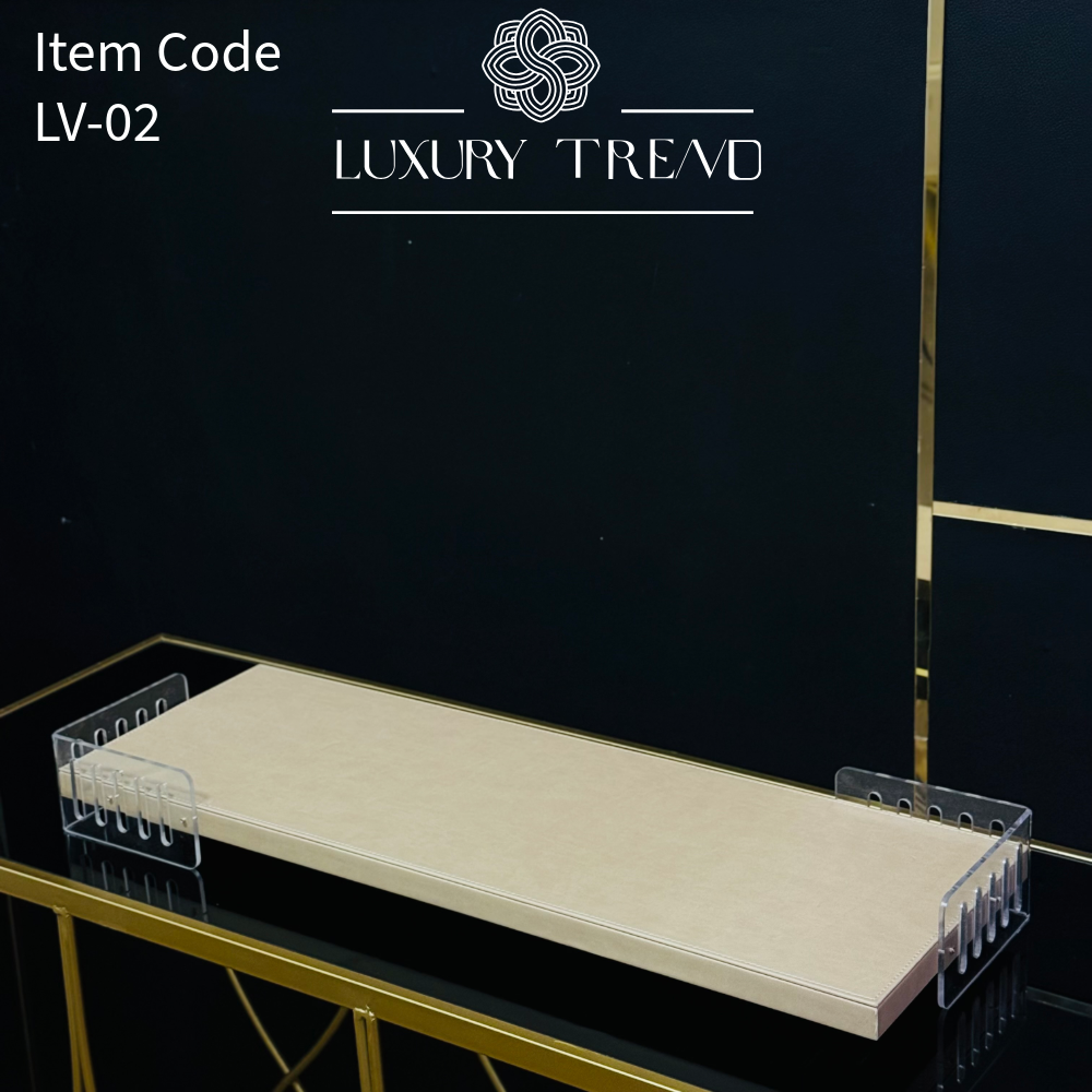 صينية ضيافة جلد مع اكرلك شكل مستطيل