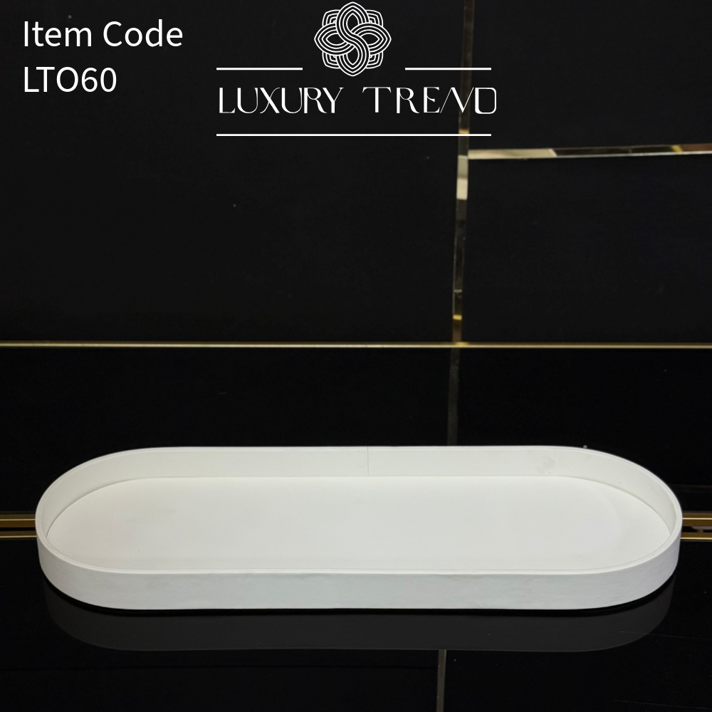 صينية تقديم جلد شكل بيضوي