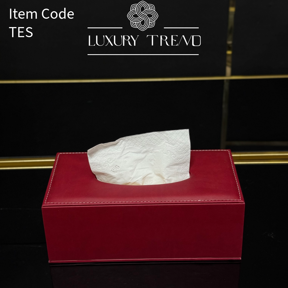 علبة مناديل جلد شكل مستطيل