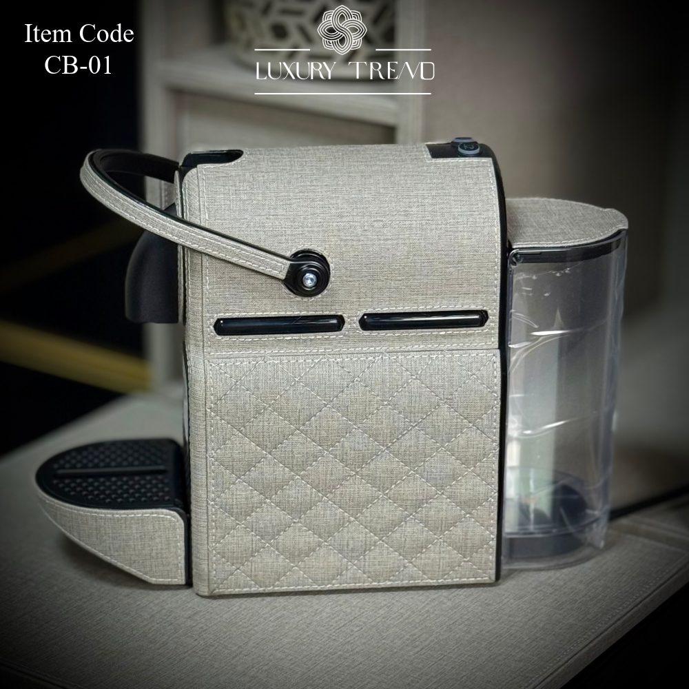 بوكس جلد مع ماكينة قهوة إسبريسو