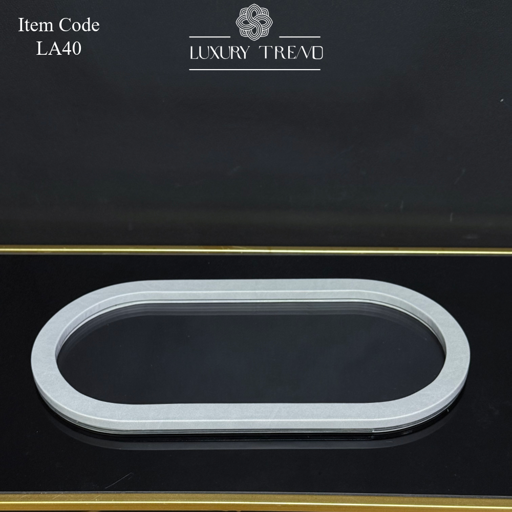 صينية اكرلك مع إطار خشب مغلف جلد