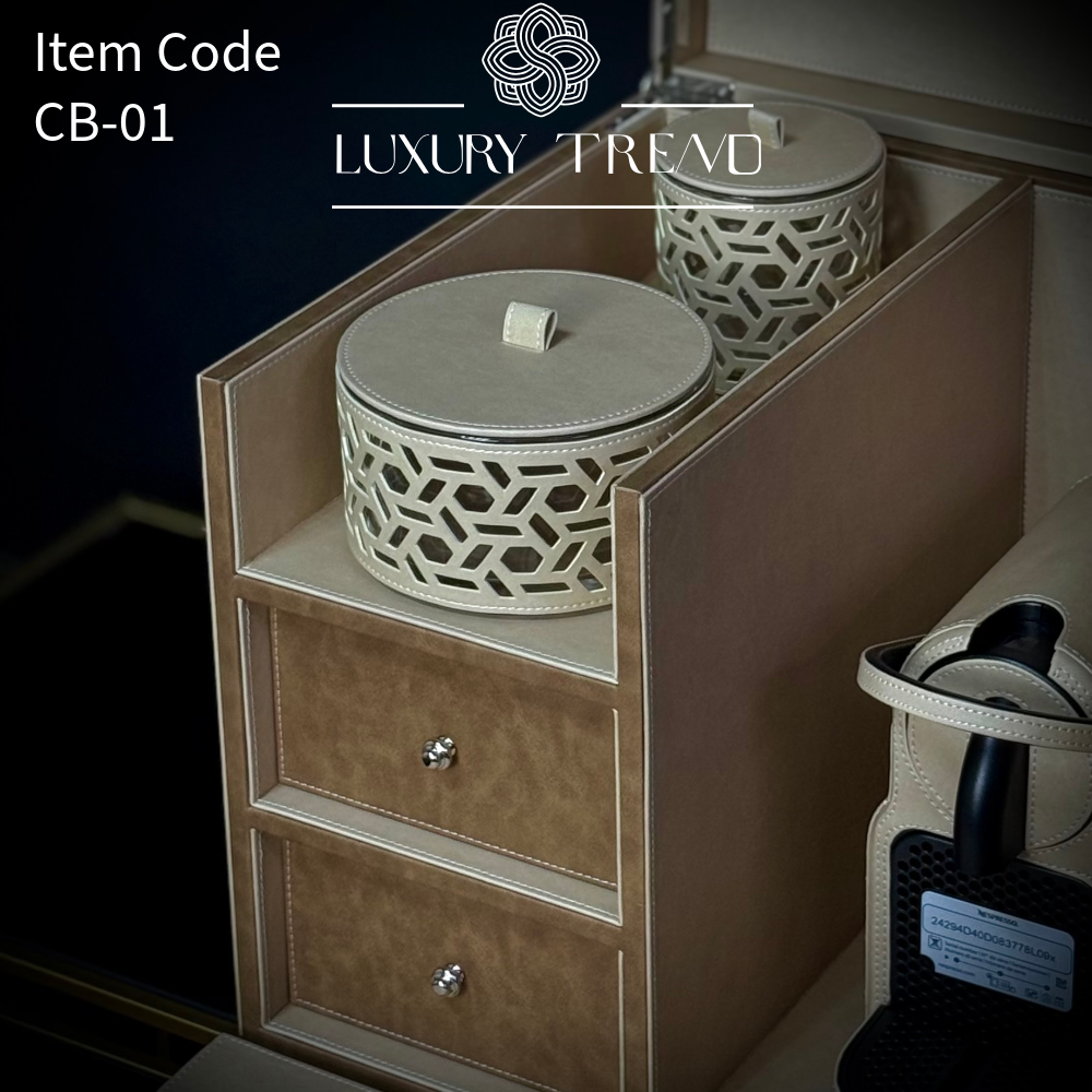 بوكس جلد مع ماكينة قهوة إسبريسو