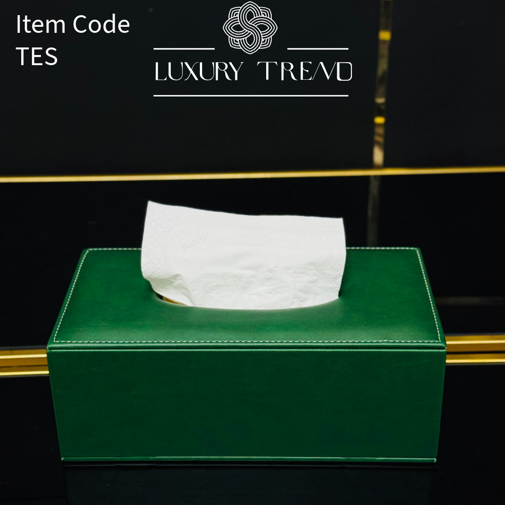 علبة مناديل جلد شكل مستطيل