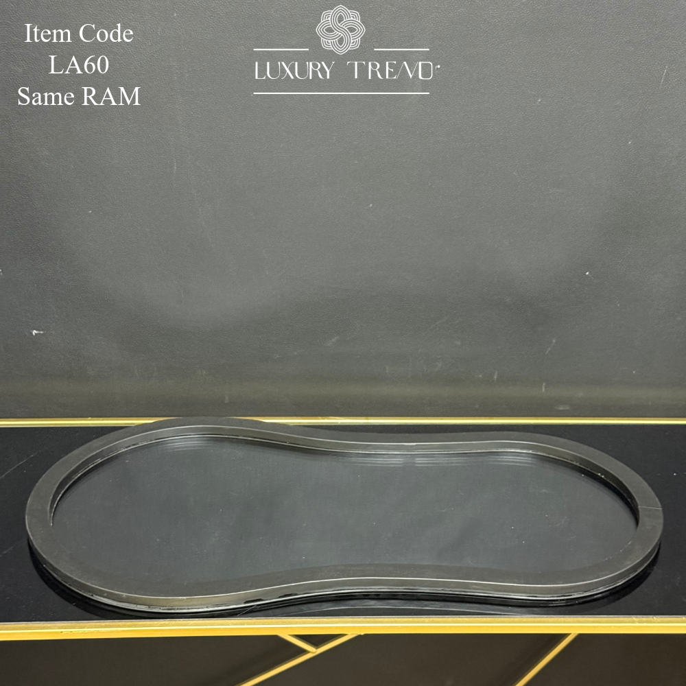 صينية اكرلك مع إطار خشب مغلف جلد