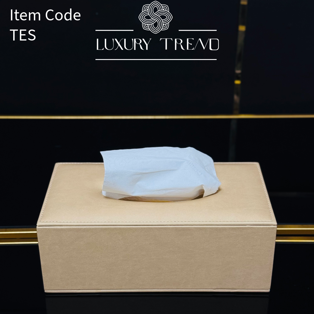 علبة مناديل جلد شكل مستطيل