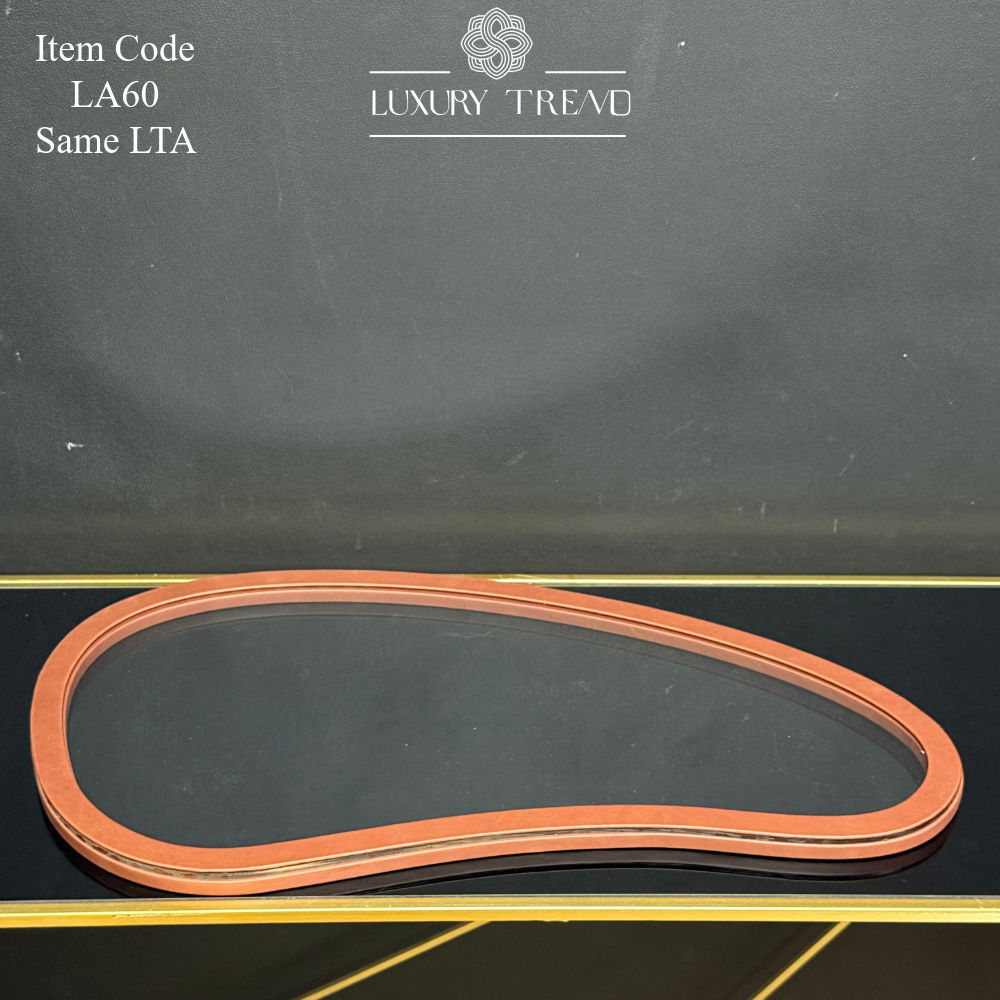 صينية اكرلك مع إطار خشب مغلف جلد