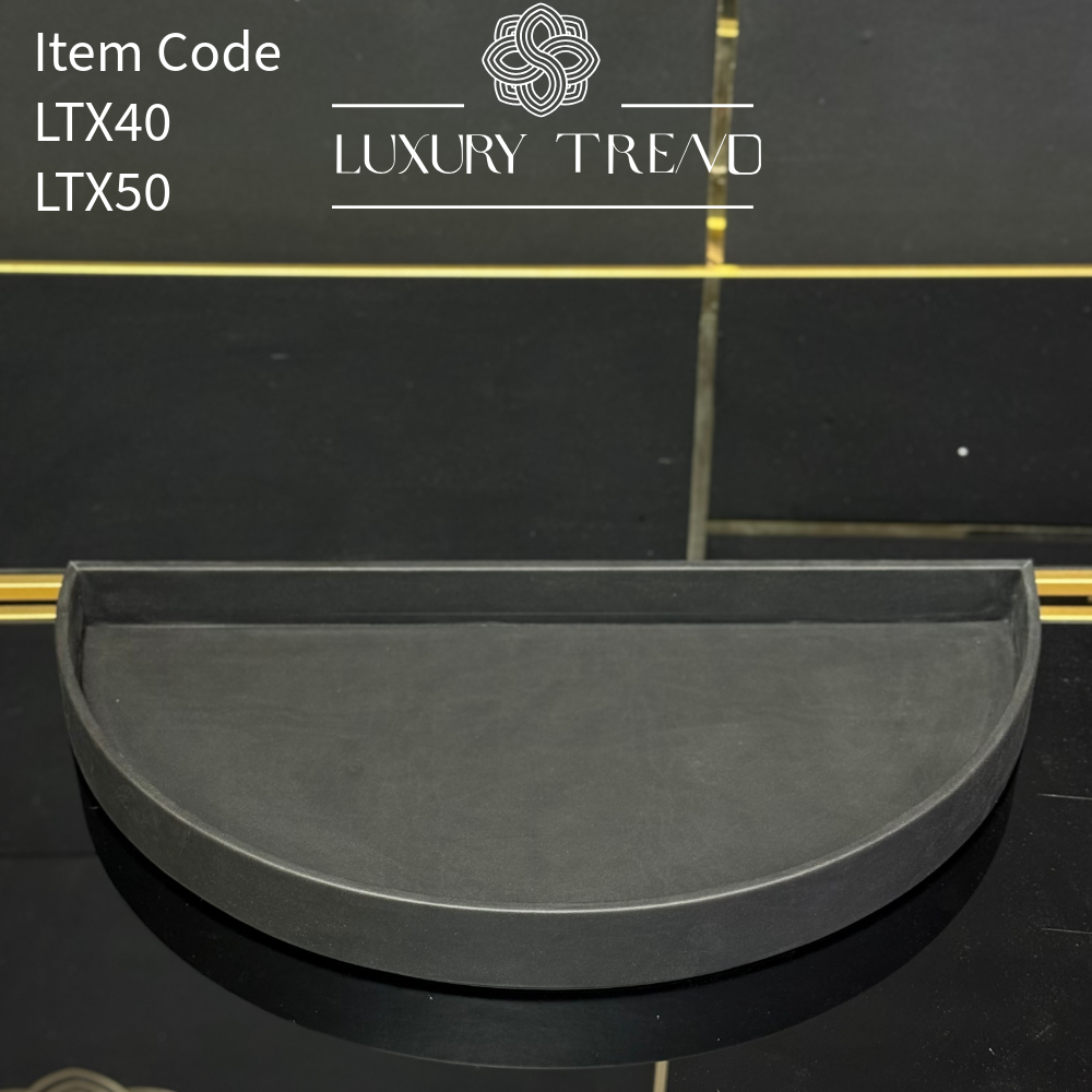 صينية تقديم جلد شكل نصف دائرة