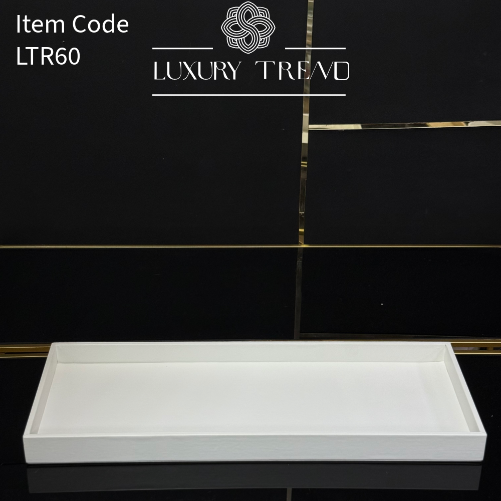 صينية تقديم جلد شكل مستطيل